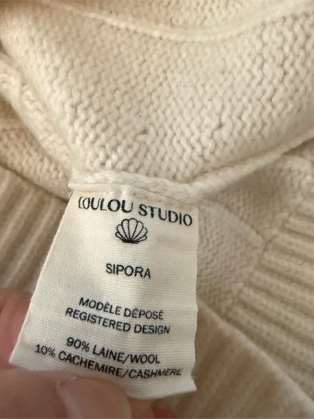 Loulou Studio Sipora Cable Knit Wool Cashmere Sweater Size S Cream - Picture 6 of 6